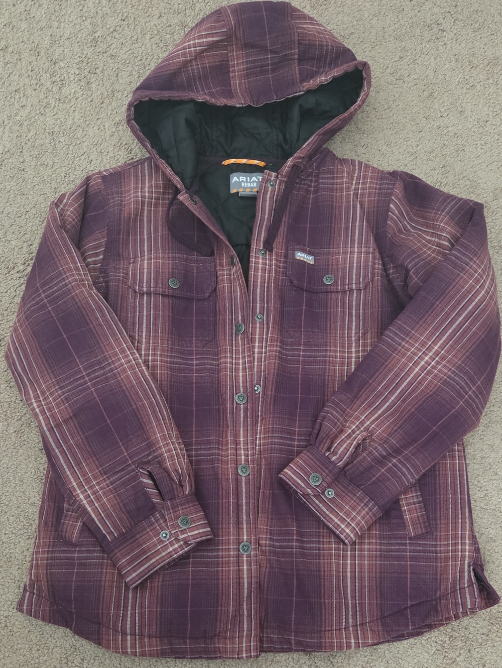 *NWOT* Ariat Purple Plaid Hooded Rebar Jacket